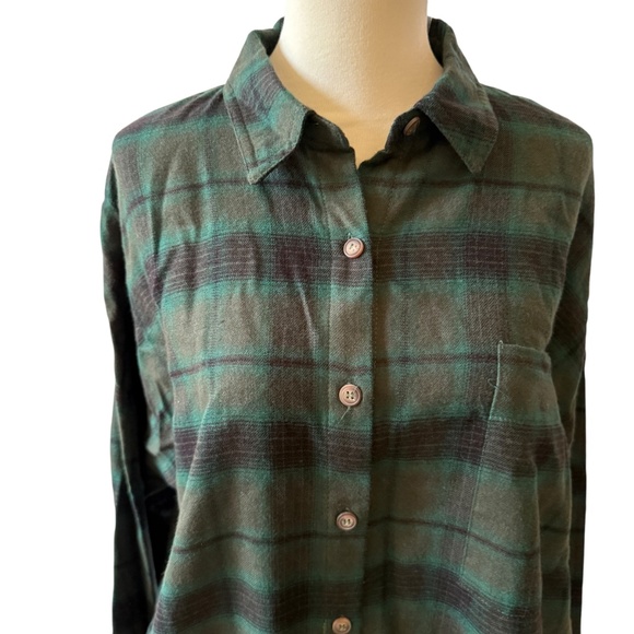 BLU PEPPER SOFT LIGHTWEIGHT FLANNEL SHIRT BUTTON FRONT PLAID RUSTIC CASUAL NWT S - Picture 3 of 12